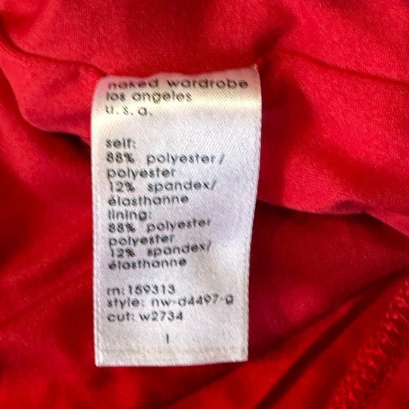 Naked Wardrobe NWT Size Large‎ Red tshirt short sleeve mini dress - Picture 8 of 12